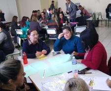 Encontro no NRE dos Gestores e Pedagogos das escolas estaduais de Paranaguá e Guaraqueçaba.
