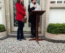 Funcionários do NRE em cerimônia alusiva à Semana da Pátria.
