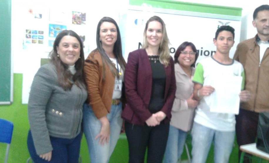 Aluno Cleverson Douglas Maciel de Almeida Junior, com Direção, Professor, Promotora de Justiça e Técnicas do Núcleo.